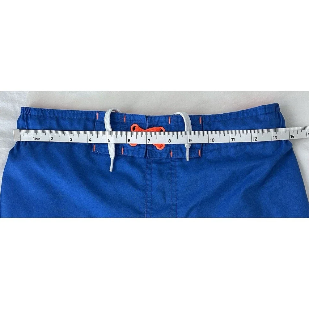 Cat & Jack Boys Swim Trunks Size XL (16) Blue Striped Lined Elastic Drawstring